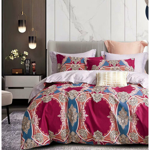 Комплект постельного белья 1104 1038 евро сатин 100 хлопок 4 наволочки 6990₽