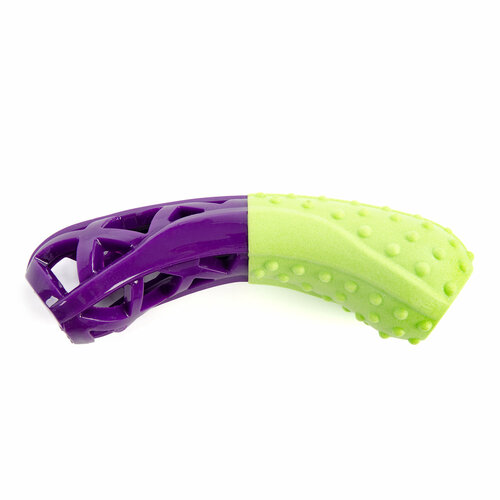 Игрушка для собак резиновая EliteDog "Двухцветная косточка", зелёно-фиолетовая, 18.5х6.6х5.2см