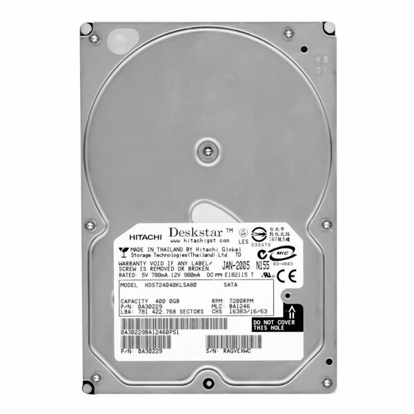 Жесткий диск Hitachi HDS724040KLSA80 400Gb SATA 3,5" HDD