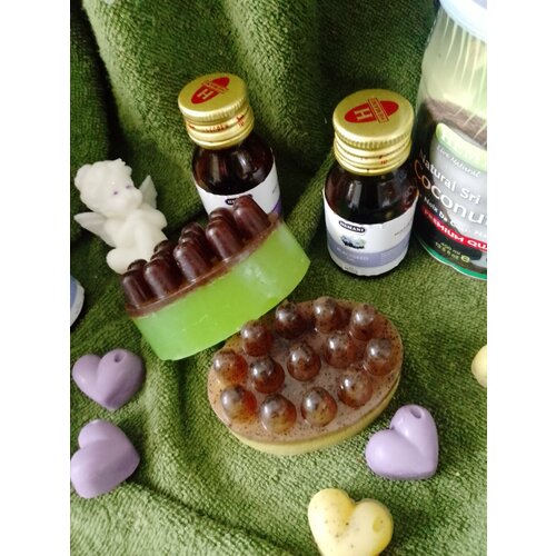 Глицериновое массажное мыло ручной работы огурец 260₽