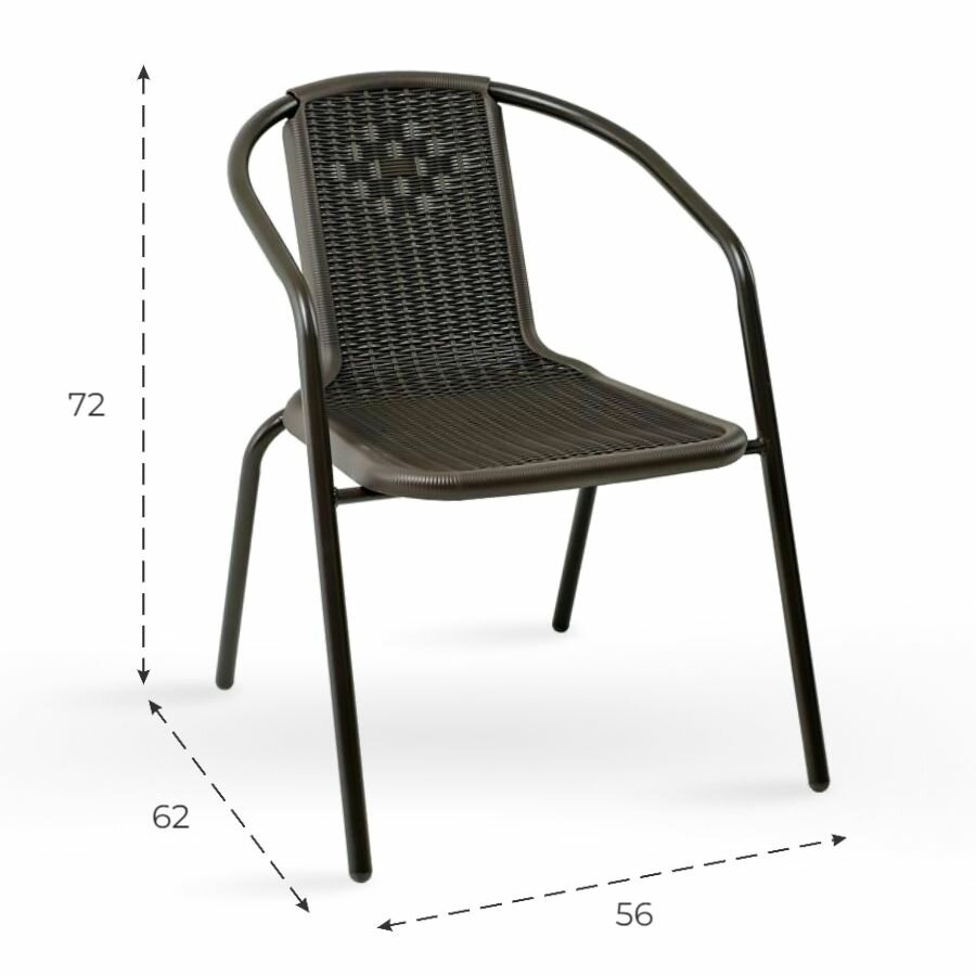 Садовое кресло Bistro, комплект из 4 шт, стулья пластиковые садовые, стулья садовые, цвет коричневый - фотография № 2