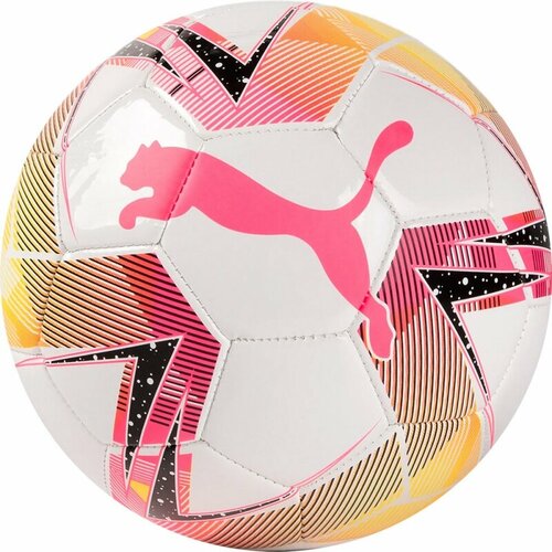 Мяч футзал PUMA Futsal 3 MS, 08376501, размер 4, 32 панели, ТПУ, машинная сшивка, бело-роз-желтый