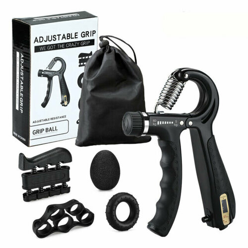 Набор эспандеров для тренировки кисти руки 5 в 1 черный 800₽