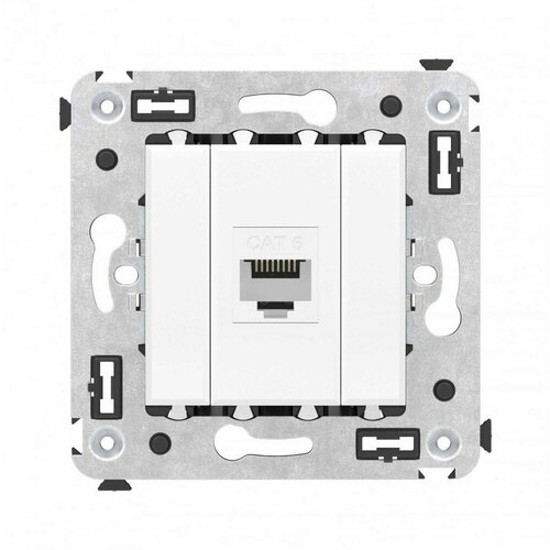 DKC Компьютерная розетка RJ-45 без шторки в стену, кат.6 одинарная, Avanti, Белое облако 4400693 (10 шт.)