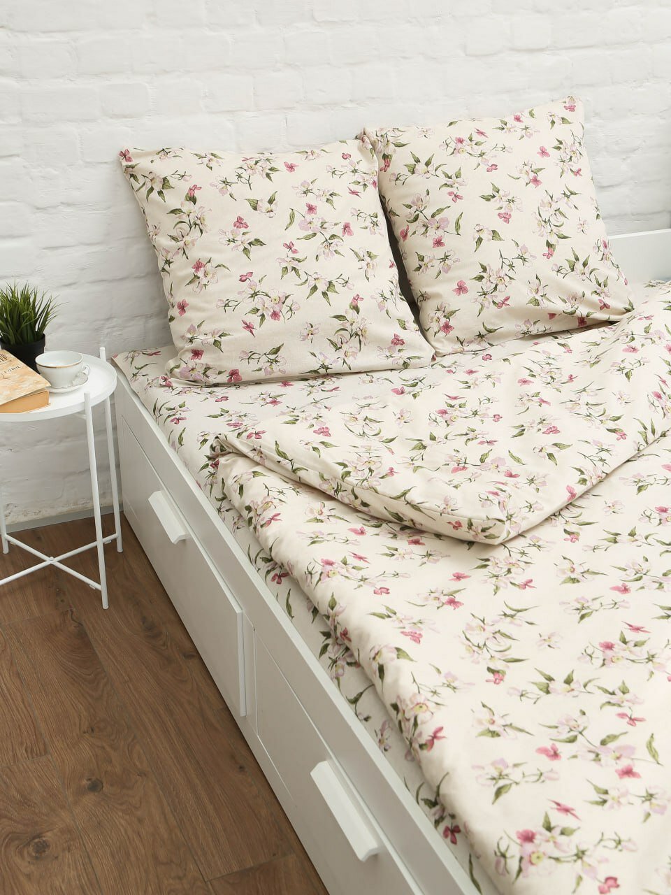 фото Комплект постельного белья 1,5 сп. "Нарциссы" лен