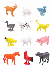 Фигурки Домашние животные, 12 шт, размер 3-5 см
