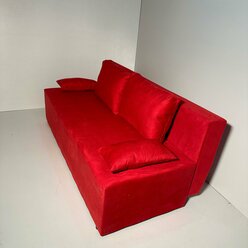 Диван-кровать "Азета" 14, без локтей, 188х90х78, красный, велюр, еврокнижка