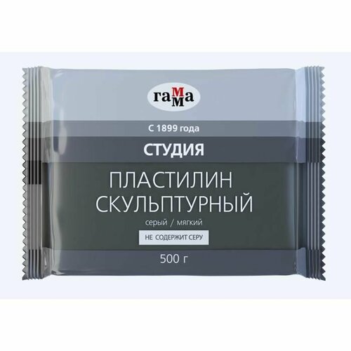 Пластилин скульптурный серый мягкий 500 г Гамма 705₽