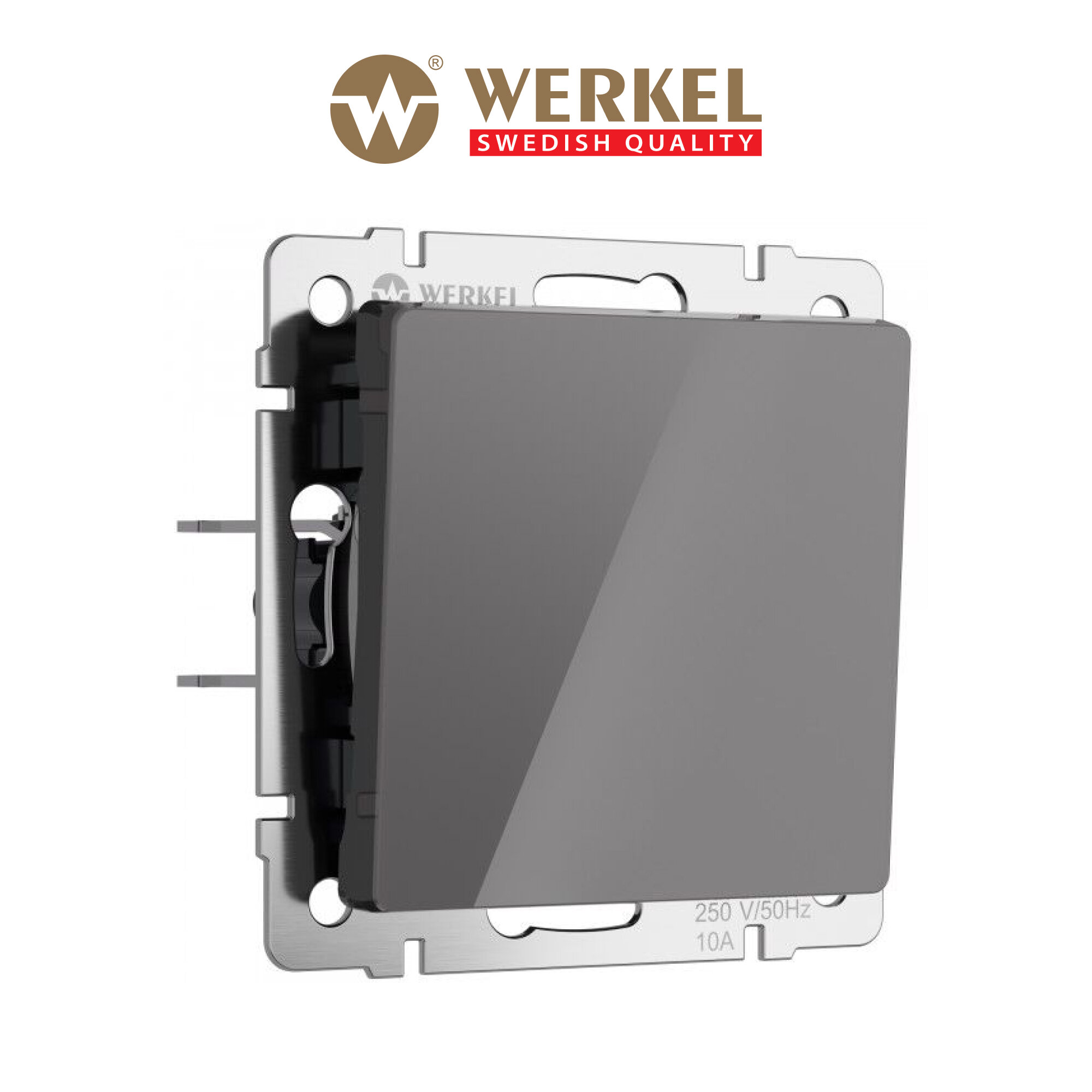 Проходной одноклавишный выключатель/переключатель Werkel W1112044 графит акрил IP20
