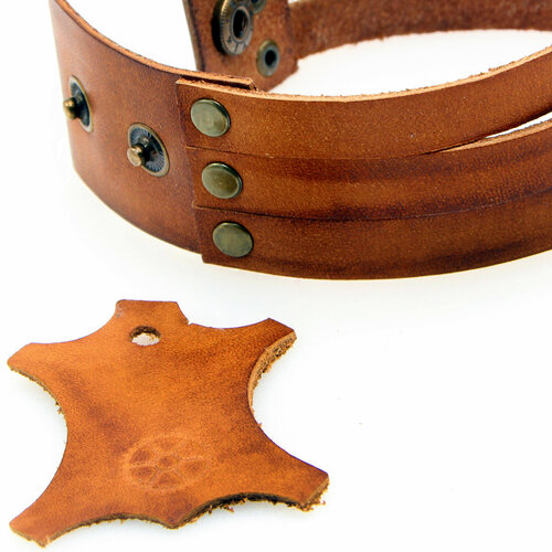 Браслет CosplaYcitY Мужской браслет кожаный винтажный коричневый на руку 18 см, кожа, размер 18 см, размер L, диаметр 7 см, коричневый