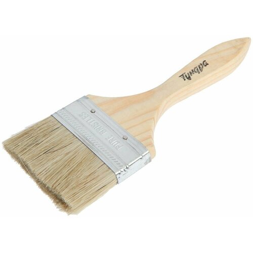 Кисть плоская тундра смешанная щетина деревянная рукоятка 3 75 мм 264₽