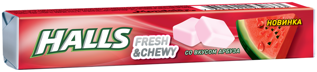 Конфеты жевательные HALLS Fresh&Chewy со вкусом арбуза, 47г