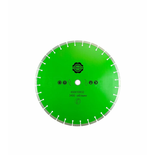 Алмазный диск сегментированный 450х10х32/25.4 мм TORGWIN 106AG-TG45032CE