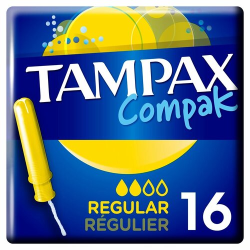 tampax tampax compak тампоны женские гигиенические с аппликатором regular duo Tampax Тампоны Compak Regular 16 шт