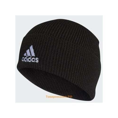 Шапка adidas, размер osfl, черный шапка paola belleza демисезон зима шерсть подкладка вязаная утепленная размер 56 58 бордовый