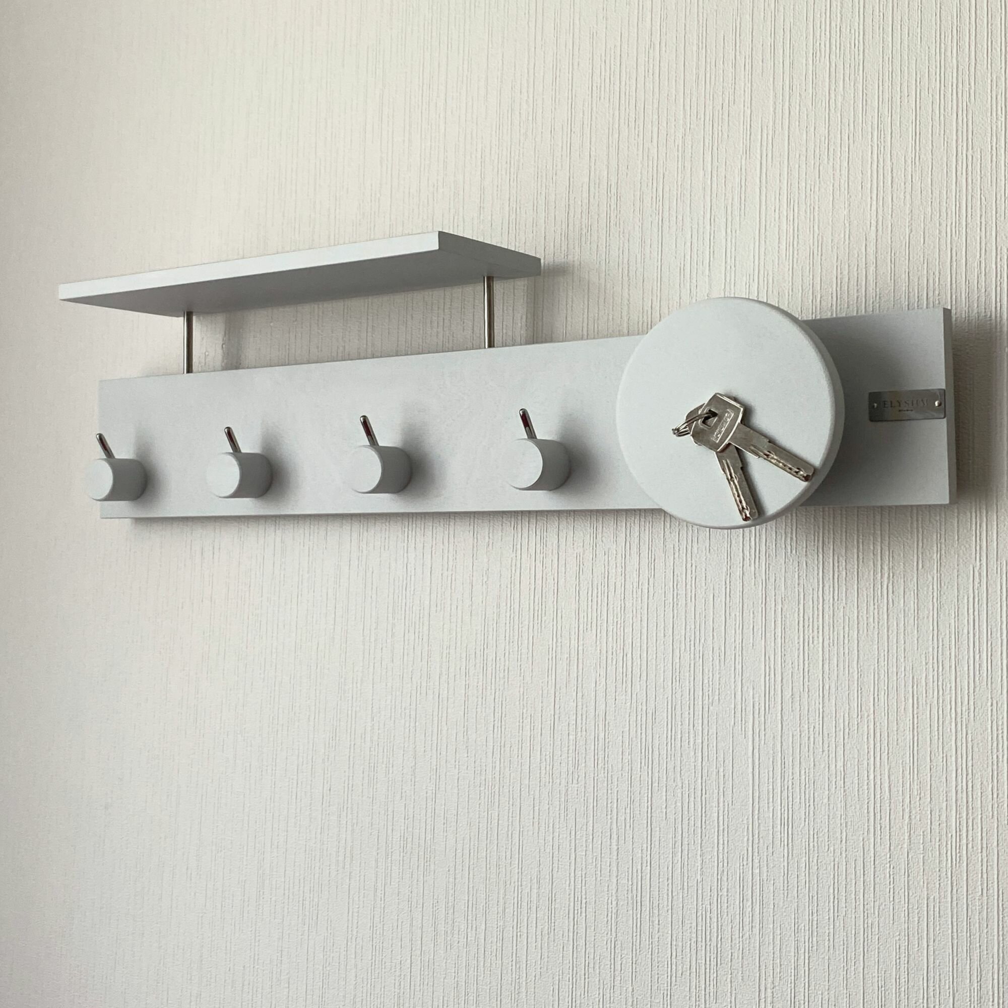 фото Вешалка настенная, вешалка деревянная Elysium studio для одежды в прихожую, 59*16*10 см