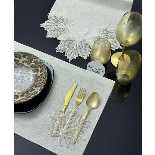 Сервировочный набор на льняной основе Листок 6099₽