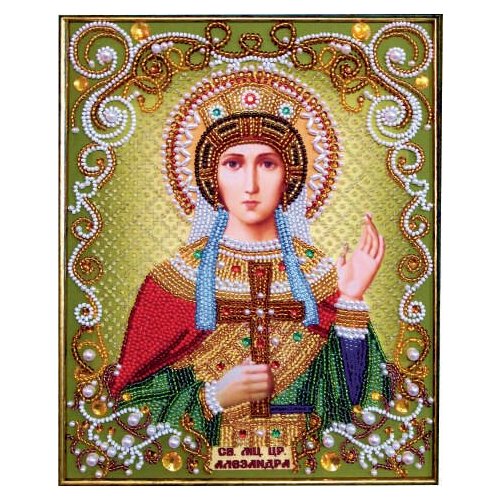 Набор для вышивания бисером с использованием камней и жемчуга Икона Св Александра К-229 19х24 1650₽