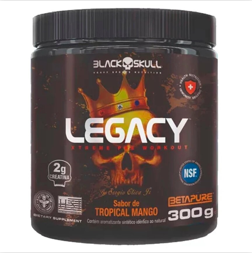 Black Skull, Legacy Xtrime Pre Workout, Предтренировочный комплекс, 300 г (Манго)