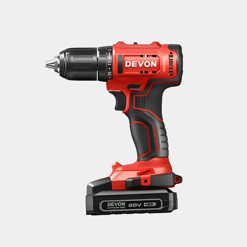 Аккумуляторная дрель-шуруповерт Devon 20 В 1800 обмин без АКБ и ЗУ 5210-Li-20 9343₽