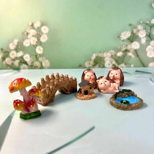 Набор мини фигурок для комнатных растений. Украшения для вазонов. Декор для домашних цветов