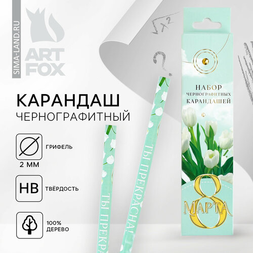 Карандаш чернографитный без ластика Ты прекрасна 12шт 582₽