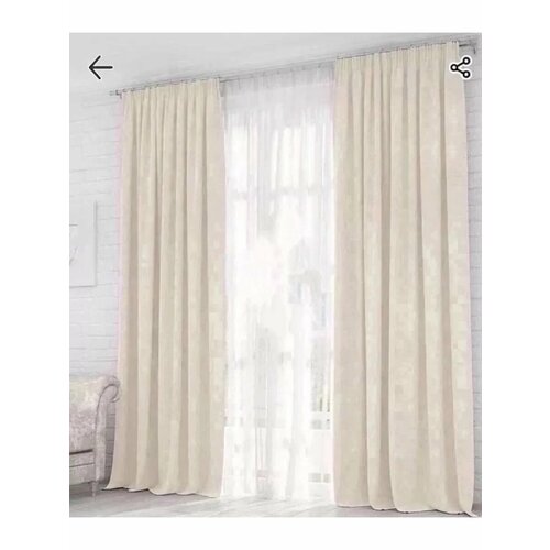 Шторы Бархатные Однотонные 2 шт молочный 3128₽