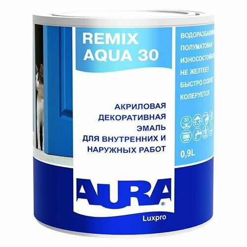 Акриловая декоративная эмаль для внутренних и наружных работ Eskaro Luxpro Remix Aqua 30 24 л 3190₽