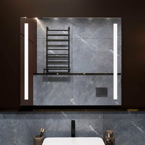 Зеркало с фронтальной подсветкой сиена 80х100 см для ванной холодный белый свет 6000К сенсорное управление 11592₽