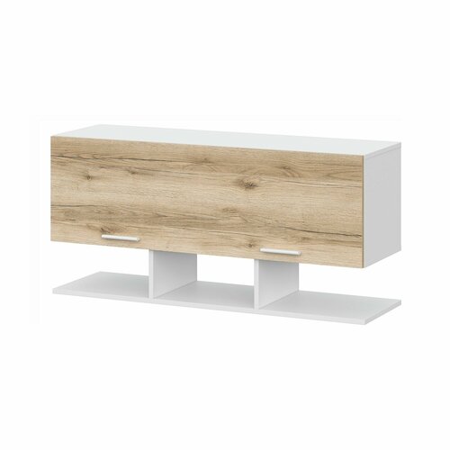 Полка навесная Геометрия-11 от Астрид-Мебель размер 116х36х55см цвет Дуб ДеланоБелый 4940₽