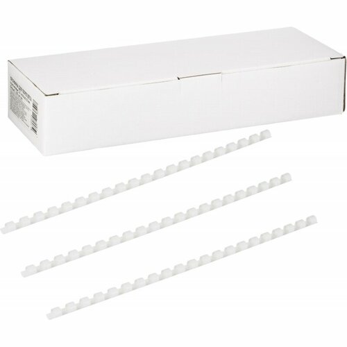 Пружины для переплета КНР Пластиковые 21 кольцо 8 мм белые 100 шт 813₽