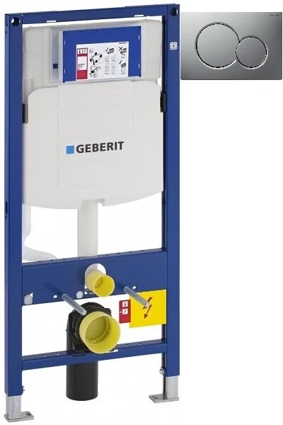 Инсталляция для унитаза Geberit Duofix Sigma 01 111.300.00.5 + 111.815.00.1 + 115.770. JQ.5 с кнопкой смыва матовый хром