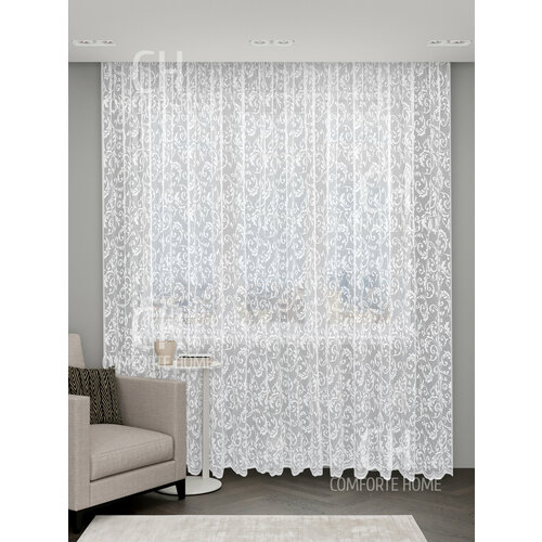 Тюль сетка Вензель для гостиной, спальни, детской и кухни 250*200