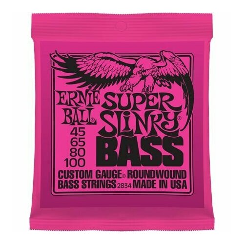 ERNIE BALL 2834 Струны для бас-гитары NICKEL WOUND BASS SUPER SLINKY 45-100