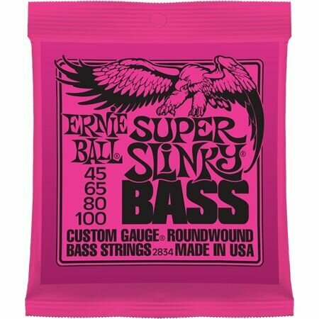 ERNIE BALL 2834 Струны для бас-гитары NICKEL WOUND BASS SUPER SLINKY 45-100