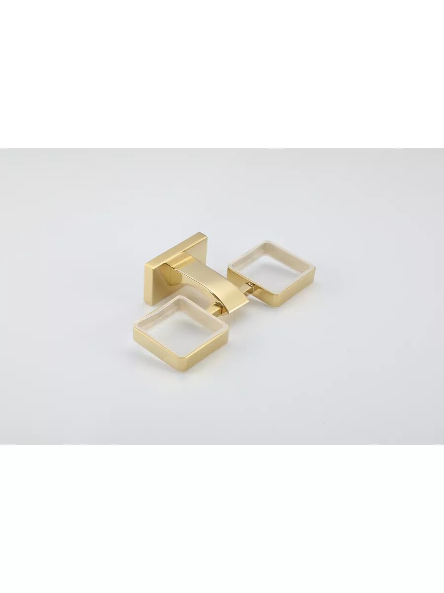 Стаканы для зубных щёток Gappo G0708-3, 2 отделения, стекло, латунь, золотистый — фото 1