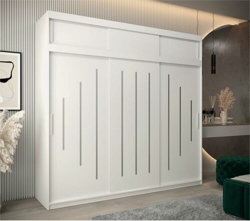 Изображение товара Шкаф-купе МебельЛэнд24 Валмиера NEW - 7А Белый 180x60x270 для одежды трехдверный