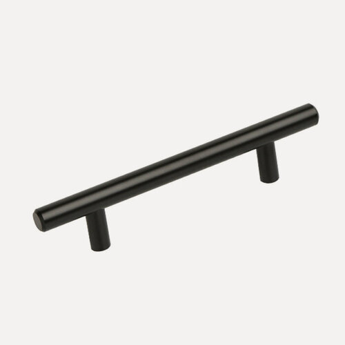 Изображение товара Ручка-рейлинг мебельная `SANBERG` металлическая м/о 96, D12 мм, облегченная (черный)