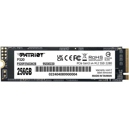 SSD накопитель Patriot P320 P320P256GM28 256ГБ M2 2280 PCIe 30 x4 NVMe M2 278000₽