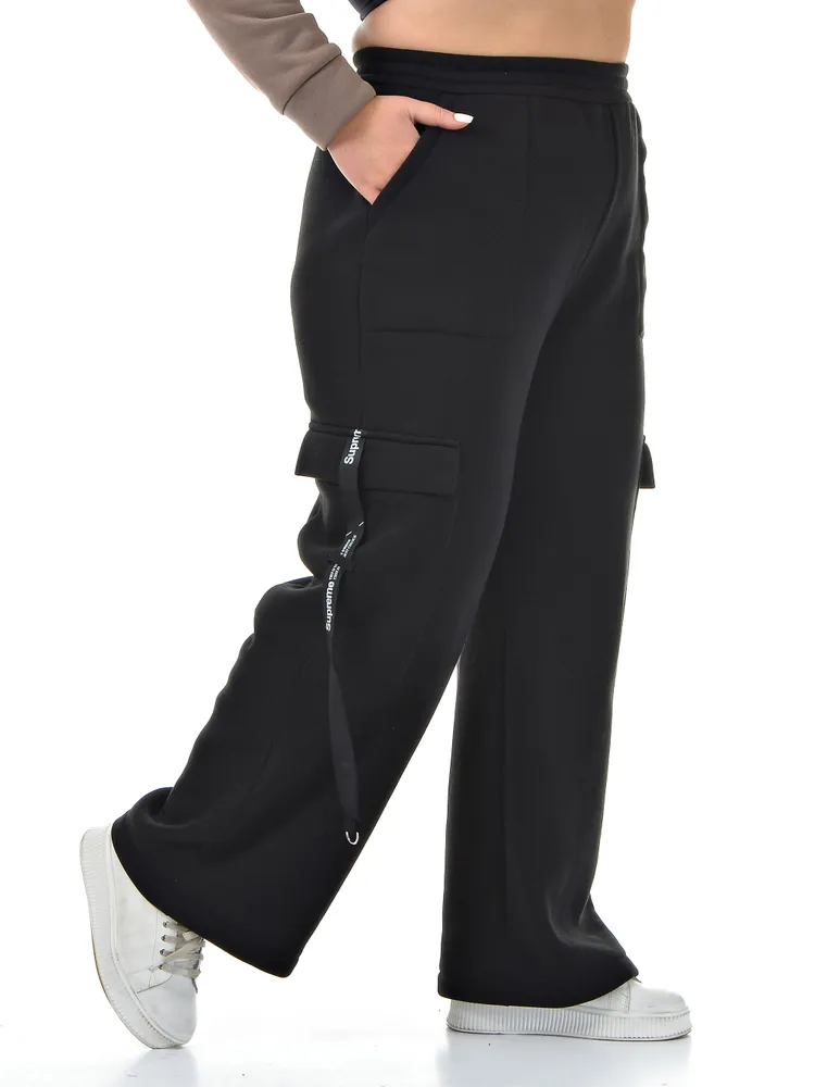 Брюки спортивные  Карго, размер 56, черный — фото 1