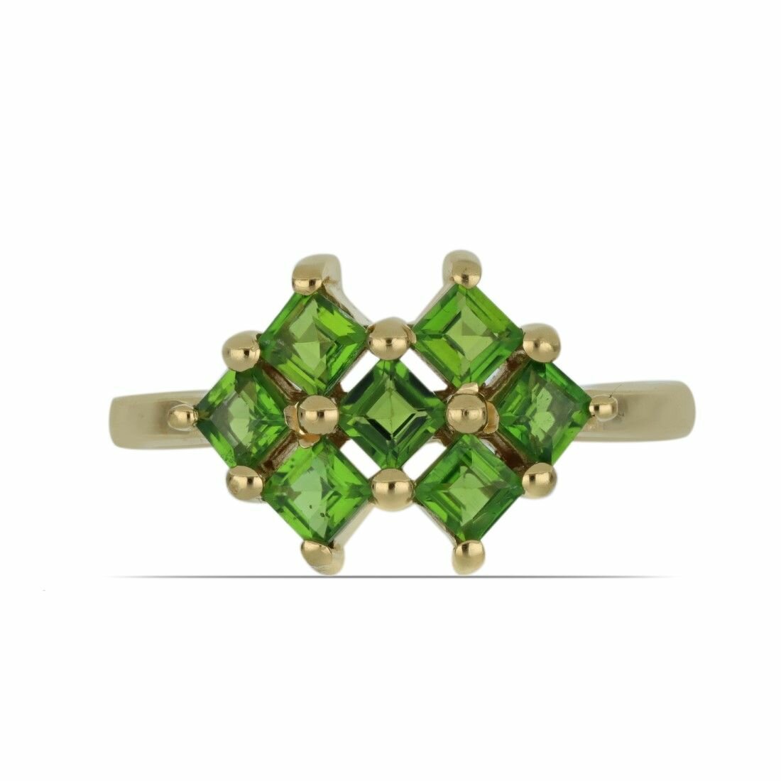 Кольцо, серебро, 925 проба, хромдиопсид