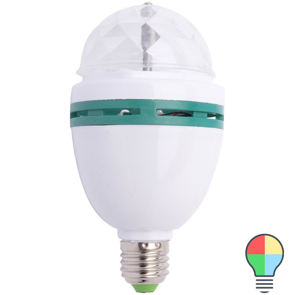 Лампа светодиодная Volpe Disco E27 3 Вт свет RGB