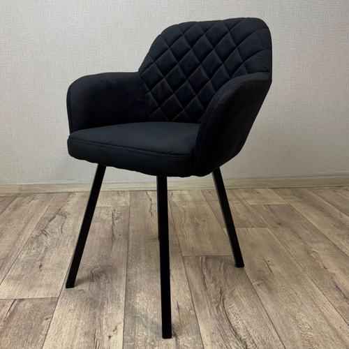 Изображение товара Стул для клиента на ножках с подлокотниками, FitBest, Оззи, велюр, черный