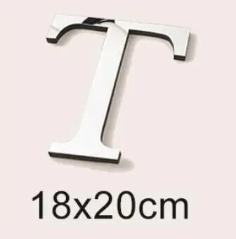 20 см большой размер 3D английские буквы акриловая зеркальная поверхность настенная наклейка алфавит плакат фестиваль вечерние украшения DIY художественная роспись Gold T