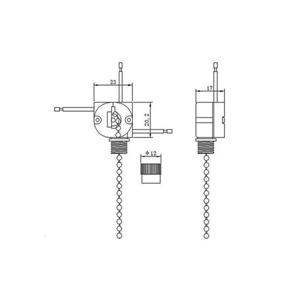 3-Wire Fan Ceiling Switch Beads Chain Fan Ceiling Switch For Wall Light Pull Cord String Set For Light Universal Ceiling Fan — фото 1