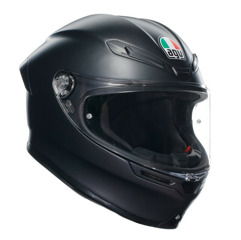 Мотошлем интеграл AGV K6 S Matt Black, черный, мужской, размер XXL
