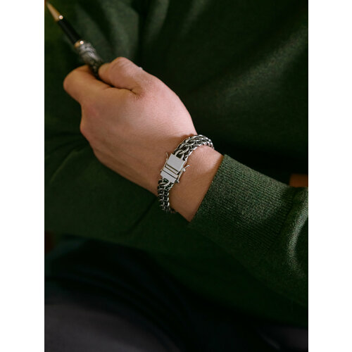 Браслет-цепочка Леона серебро 925 проба чернение длина 21 см серебро 21299₽