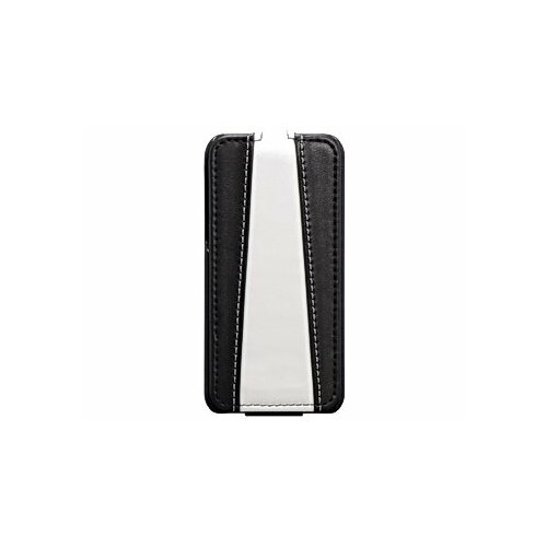 фото Чехол accesstyle для iphone 5/5s/5ce натуральная кожа, vertical flip, черный + белый, в виде книжки