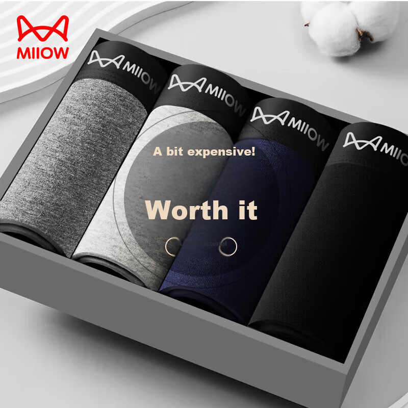 Трусы MiiOW, размер L, серый, синий, черный
