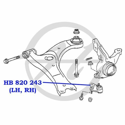 Опора шаровая, лев/прав. AVENSIS (T25), COROLLA (10) Hanse hb820243